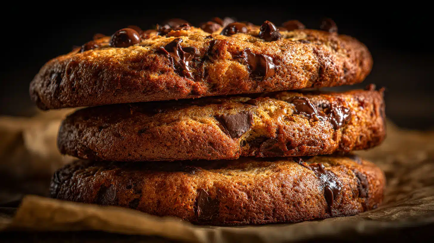 Banana bread cookies with a soft, cakey texture and golden edges.