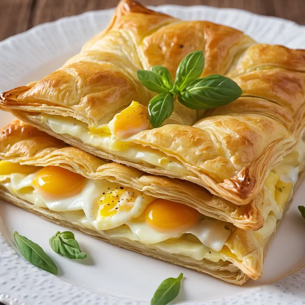 puff pastry with eggs and cheese