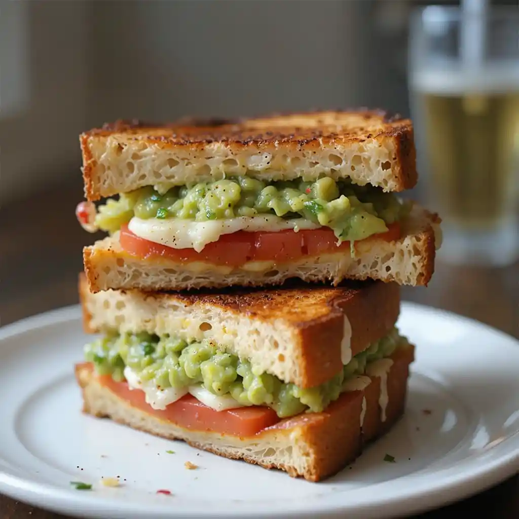 Avocado Mozzarella and Tomato Grilled Cheese