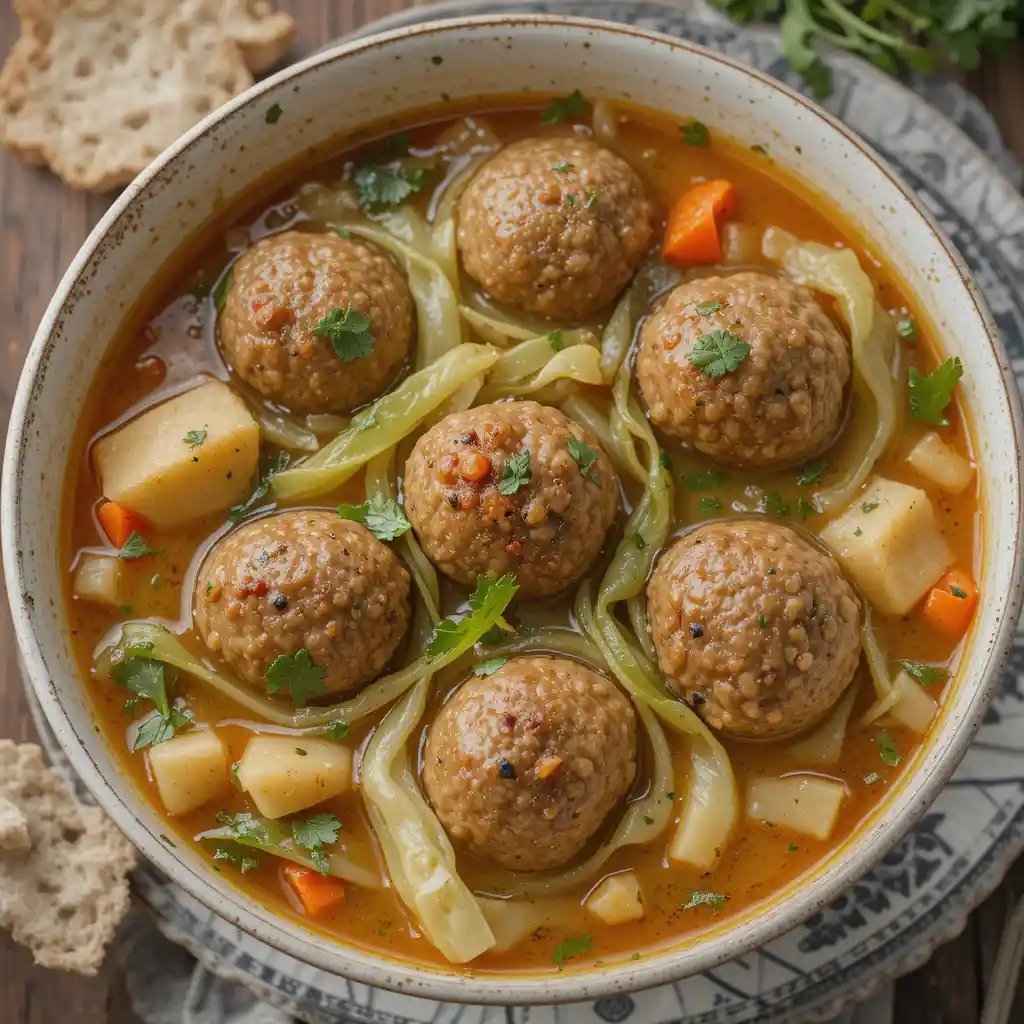 Cabbage Meatball Soup