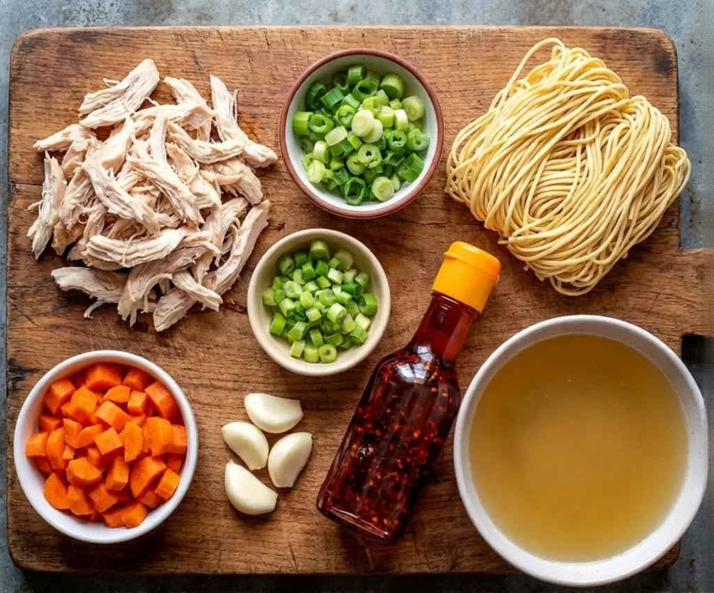 Easy Garlic Chicken Noodle Soup (Aromatic Ginger) 5 Chicken Noodle Soup ingredients
