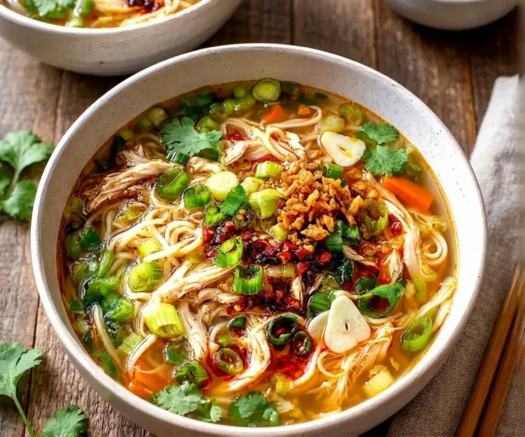 Easy Garlic Chicken Noodle Soup (Aromatic Ginger) 6 Aromatic Ginger Garlic Chicken Noodle Soup