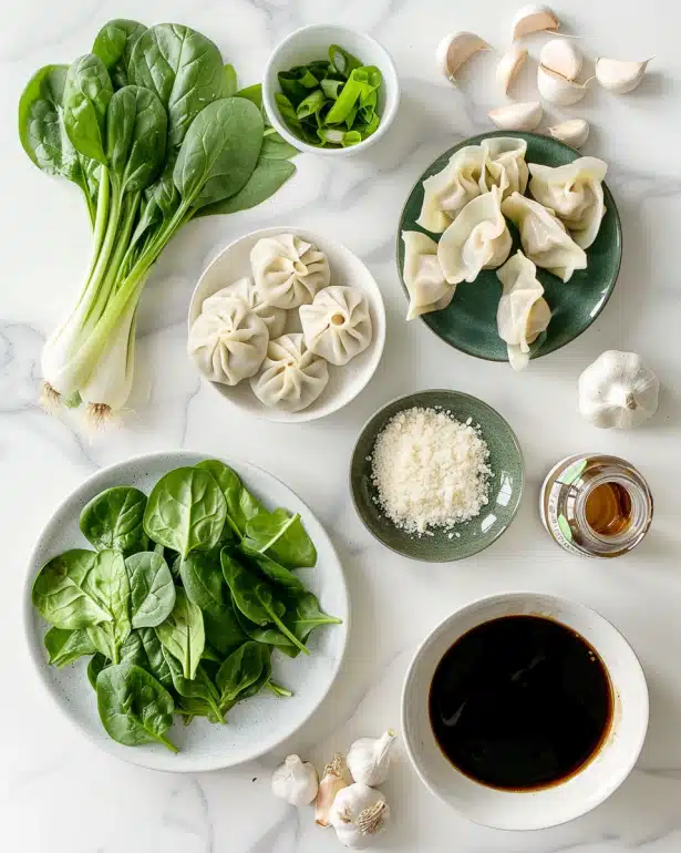all ingredients for potsticker soup