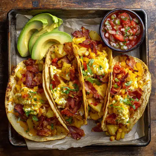 Easy Tasty Baked Breakfast Tacos for Busy Mornings! 6 baked breakfast tacos SERVING