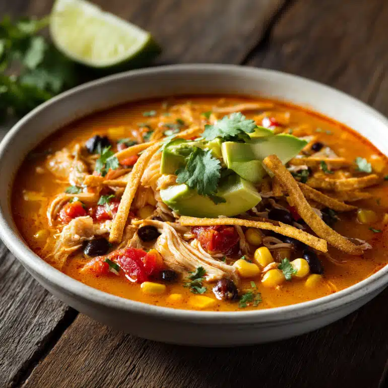 Quick and Easy Creamy Chicken Tortilla Soup: A Family Favorite! 6 creamy chicken tortilla soup SERVING