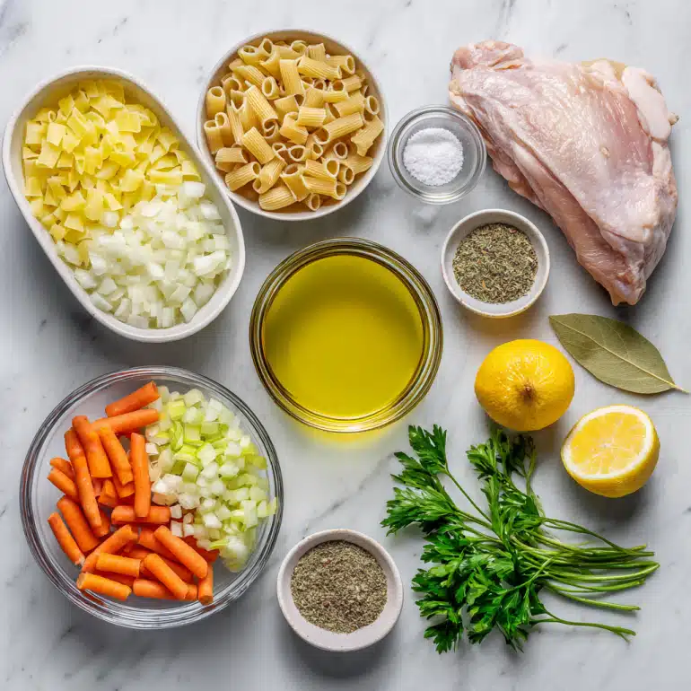 ingredients for Italian Penicillin Soup