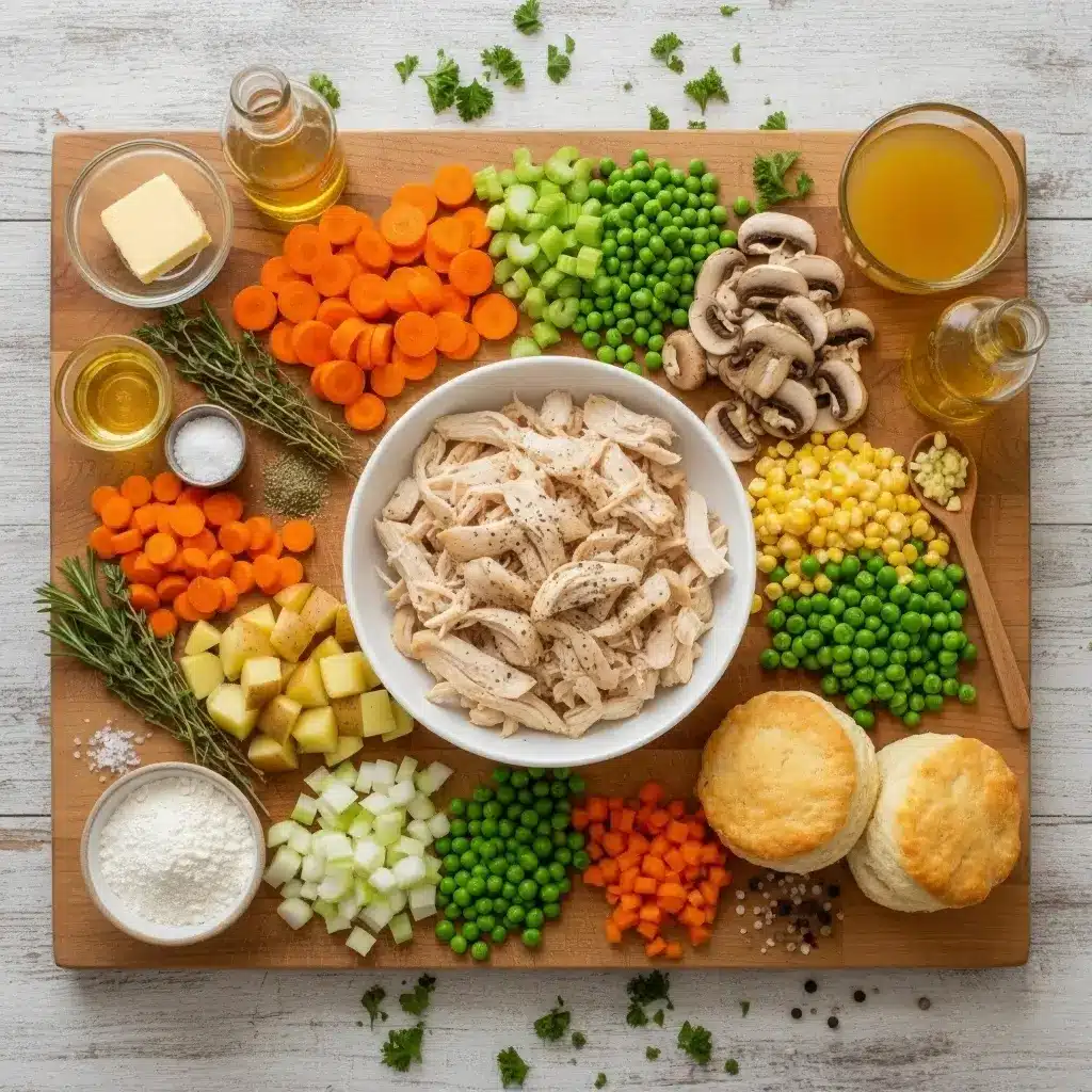 Quick and Easy Chicken Pot Pie Soup: The Best Comfort Food! 5 Chicken Pot Pie Soup ingredients