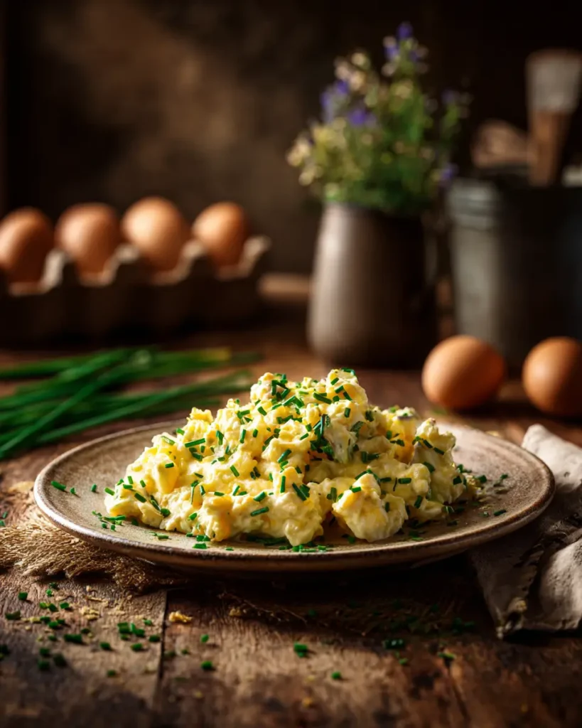 Creamy egg salad made with chopped hard-boiled eggs and a smooth, seasoned dressing.