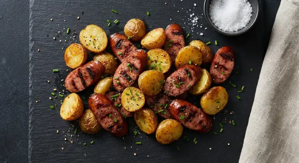 Delicious Fried Potatoes and Onions with Smoked Polish Sausage 6 Fried Potatoes and Onions with Smoked Polish Sausage recipe