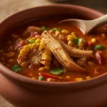 Mexican chicken and corn stew with tender chicken, sweet corn, and a rich, spiced broth.