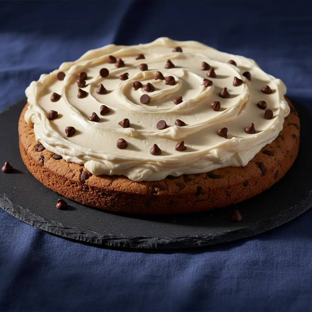 cookie cake with vanilla