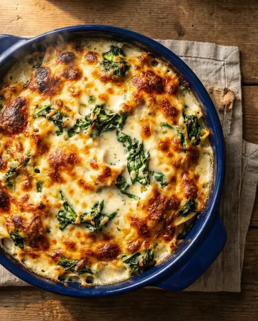 Quick Chicken, Spinach and Cheese Pasta Bake: Your Family Will Love It! 6 easy Chicken Spinach and Cheese Pasta
