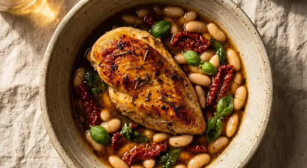 Tuscan Chicken and Beans: A Delicious One-Pot Meal! 6 easy Tuscan Chicken and Beans