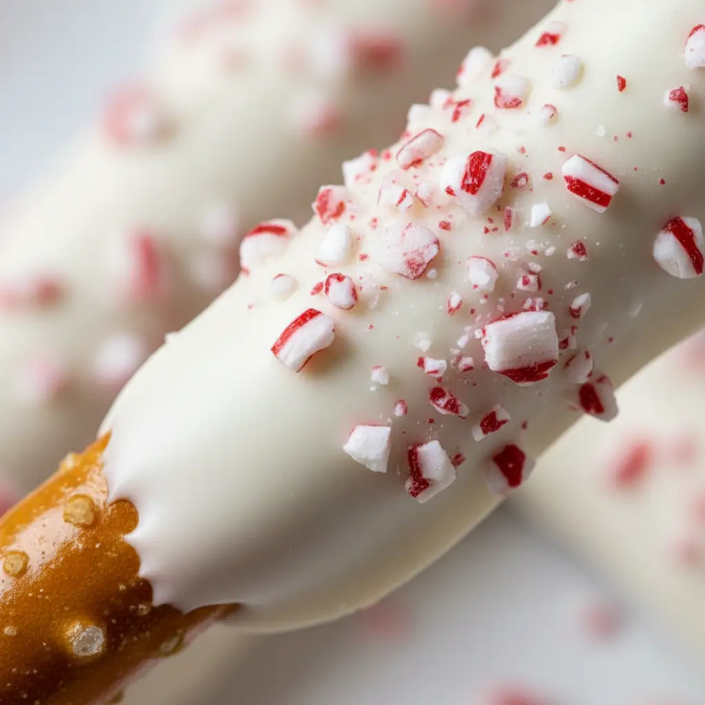 easy White Chocolate Peppermint Pretzels