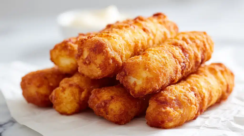 Fried Ham and Cheese Mozzarella Sticks recipe