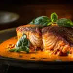Easy Marry Me Salmon 7 Marry Me salmon fillets in a creamy sun-dried tomato sauce with herbs.