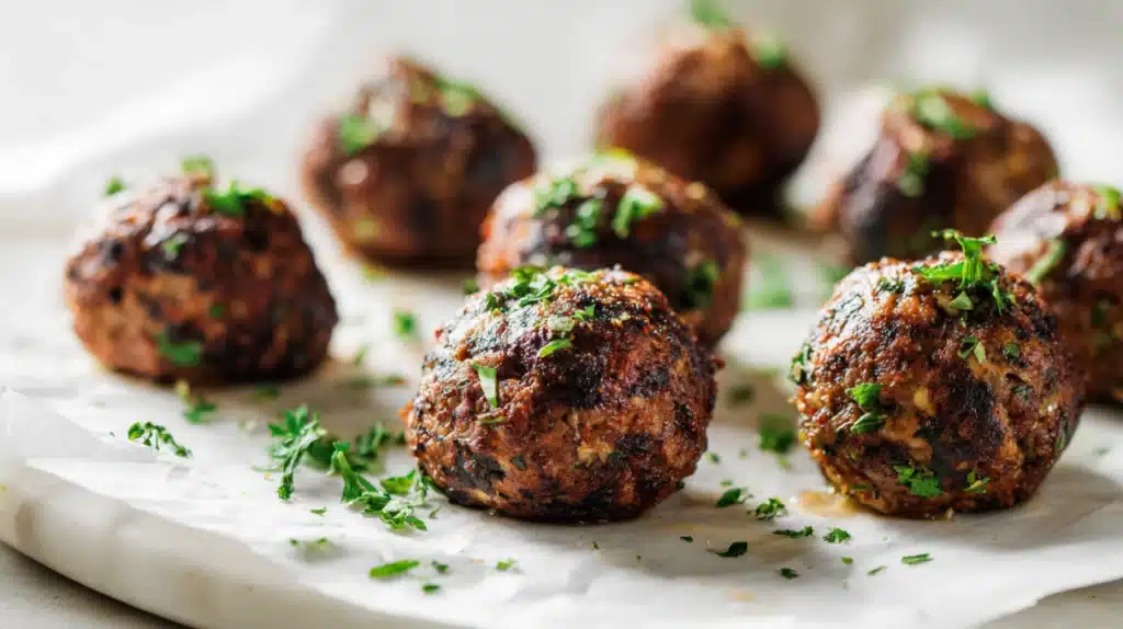Mexican Donkey Balls made with seasoned beef and cheese, rolled into balls and cooked until golden