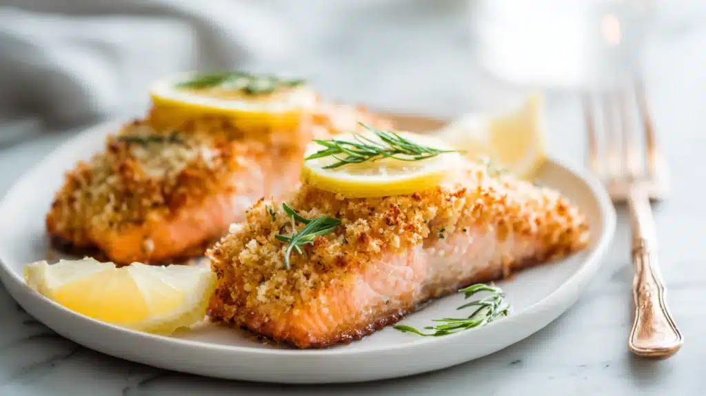 Parmesan Crusted Salmon with White Wine Dijon Cream Sauce 5 Parmesan Crusted Salmon recipe