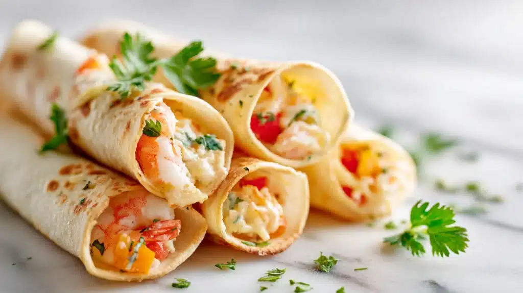 easy Crispy Crab and Shrimp Queso Taquitos
