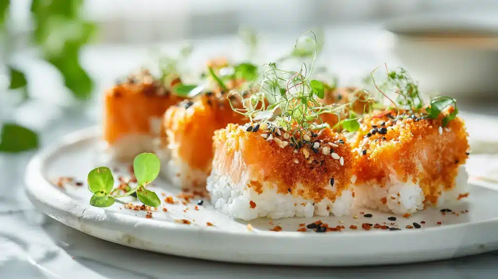 easy Crispy Rice Spicy Salmon