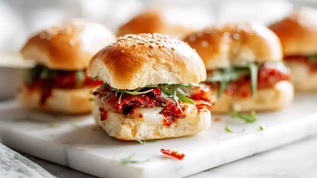 easy Hot Italian Sub Sliders with Red Pepper Garlic Glaze