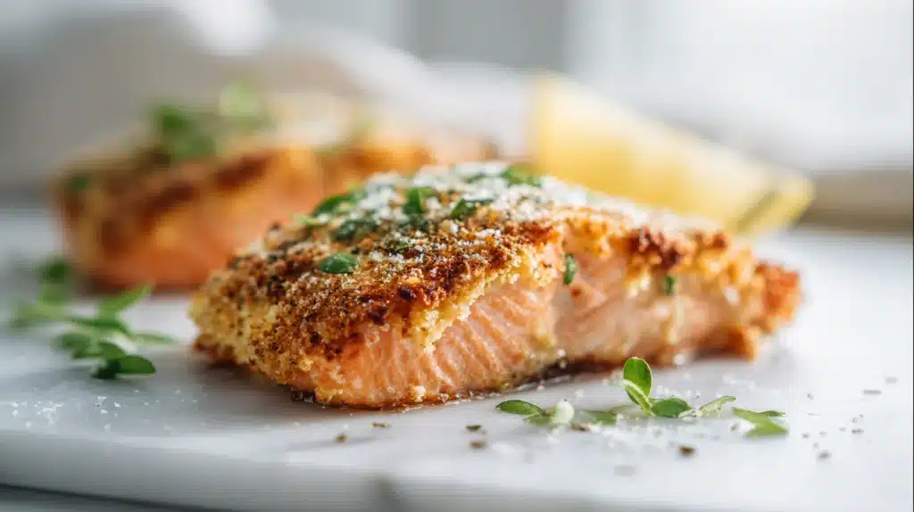 Parmesan Crusted Salmon with White Wine Dijon Cream Sauce 6 easy Parmesan Crusted Salmon