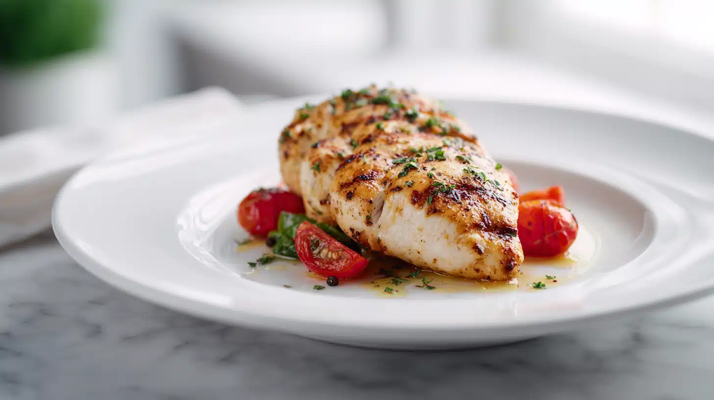 Marry Me Chicken simmered in creamy sauce with sun-dried tomatoes, garlic, and herbs in a skillet