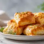 Crispy Air Fryer Pizza Rolls 7 Air fryer pizza rolls golden and crispy on the outside, served hot with marinara dipping sauce.