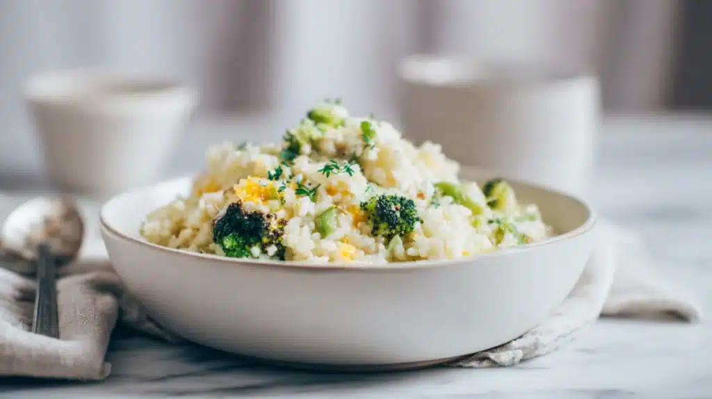 Broccoli Cheddar Rice recipe