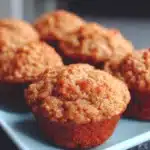 Oat apple muffins for babies soft and mini-sized on a plate