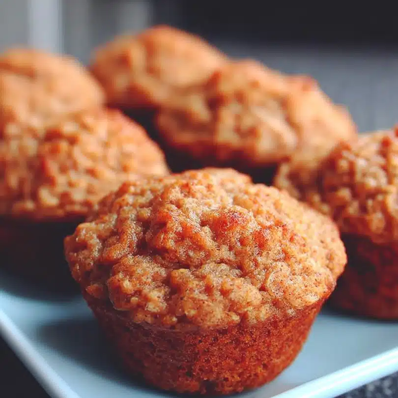 Oat apple muffins for babies soft and mini-sized on a plate