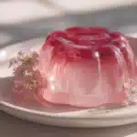 Pink Gelatin Trick 7 Pink gelatin dessert molded and topped with whipped cream