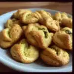 Spinach apple puffs soft and lightly golden on a plate