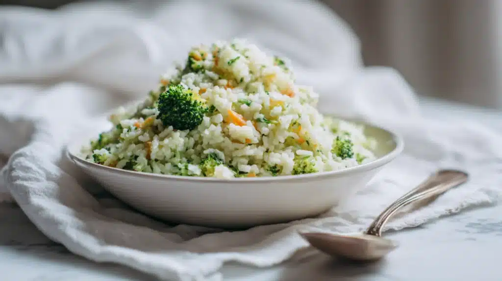 easy Broccoli Cheddar Rice