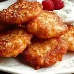 Apple fritters for babies soft and tender bite-sized pieces on a plate