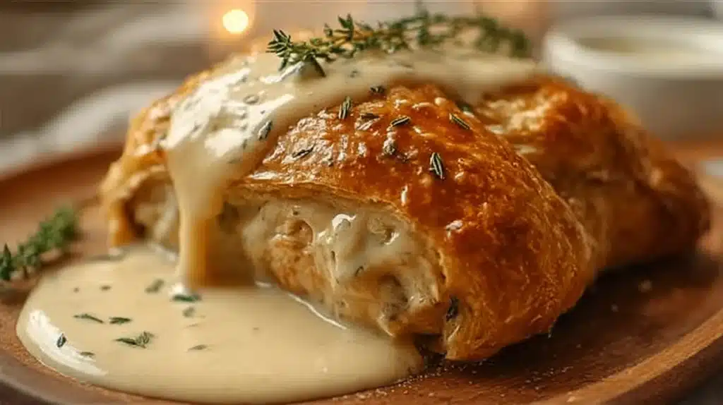 Chicken Wellington with Dijon Cream Sauce recipe