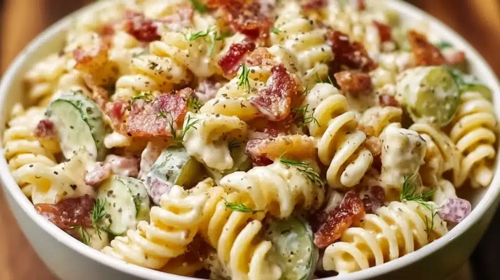 Dill Pickle Bacon Pasta Salad 4 Dill Pickle Bacon Pasta Salad recipe