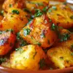 Lebanese spicy potatoes (Batata Harra) sautéed with garlic, chili, fresh herbs, and olive oil