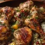 Middle Eastern zaatar yogurt chicken marinated in spices and yogurt, baked until golden