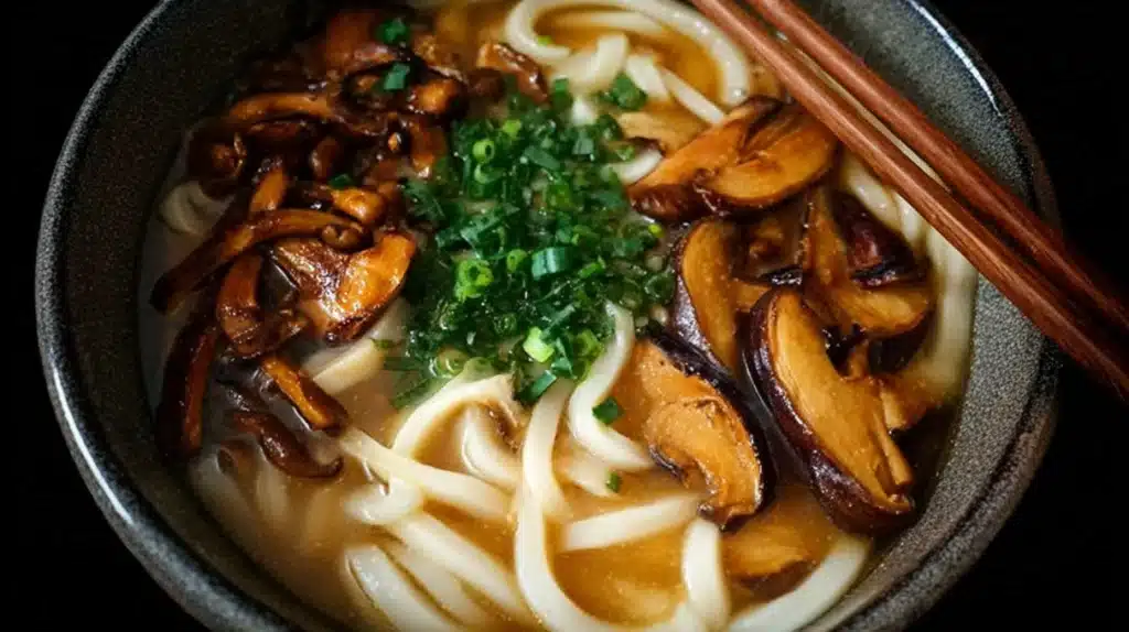 Miso Udon Noodle Soup with Teriyaki Mushrooms 4 Miso Udon Noodle Soup with Teriyaki Mushrooms recipe