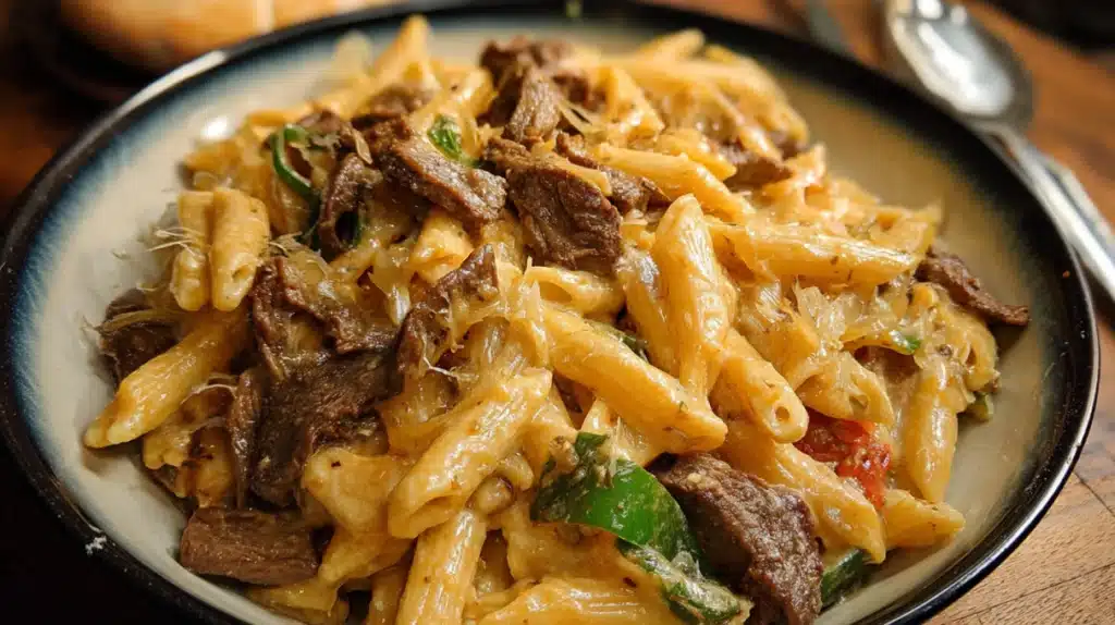 Philly Cheesesteak Pasta recipe