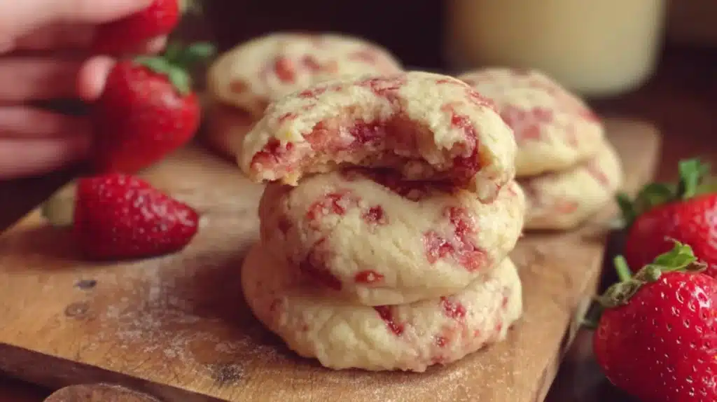Strawberry Cheesecake Cookies 4 Strawberry Cheesecake Cookies recipe