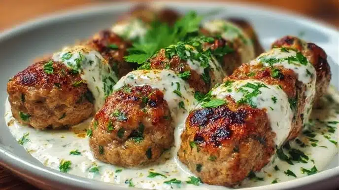 Chicken Kofta with Creamy Garlic Yogurt Sauce 5 easy Chicken Kofta with Creamy Garlic Yogurt Sauce