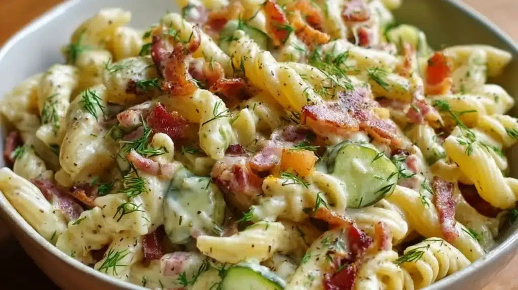 Dill Pickle Bacon Pasta Salad 5 easy Dill Pickle Bacon Pasta Salad
