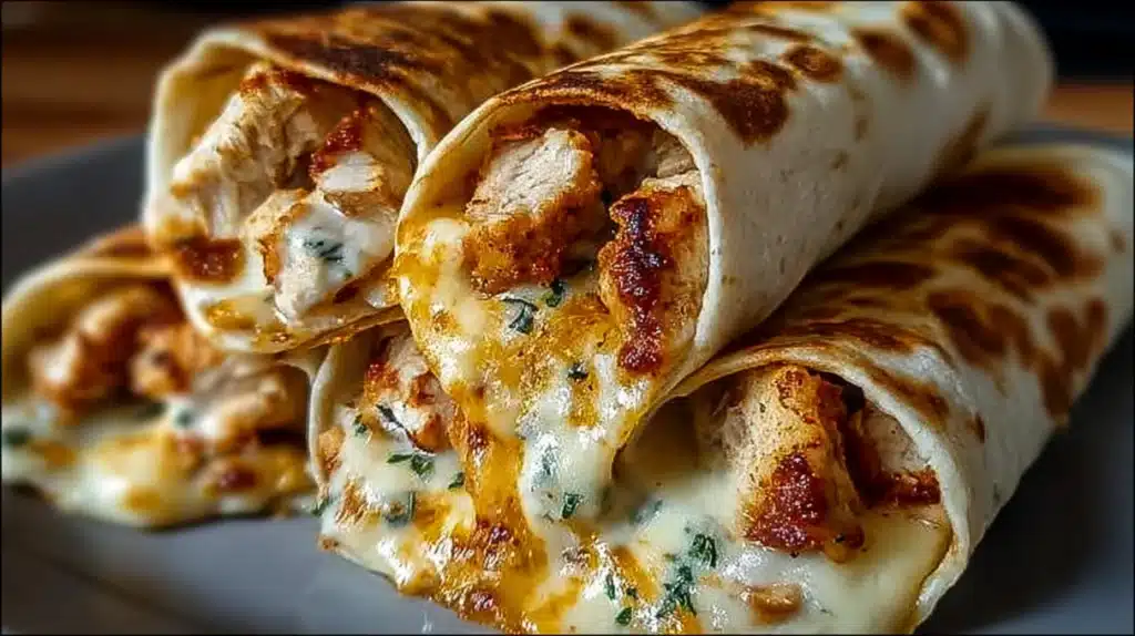 easy Garlic Chicken Wraps