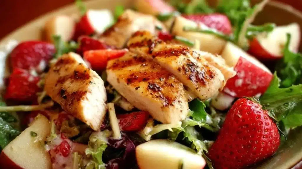 Grilled Chicken Salad with Strawberries and Apples 5 easy Grilled Chicken Salad with Strawberries and Apples