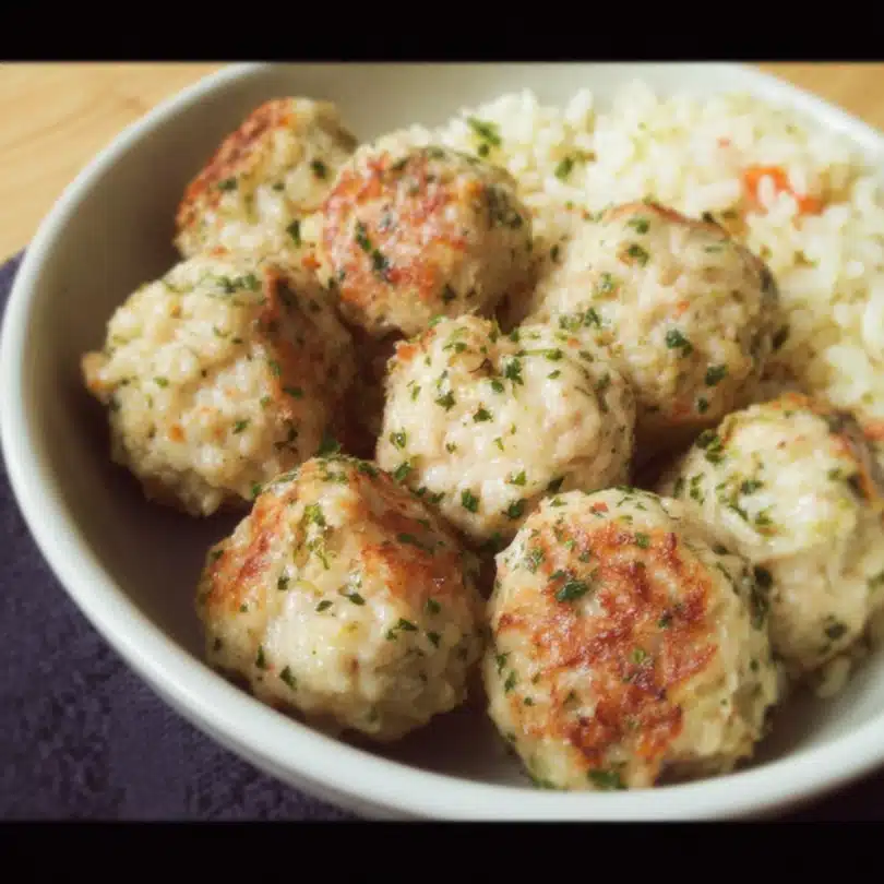 easy Oven Baked Turkey and Rice Meatballs