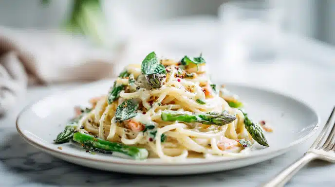 easy Pasta Primavera with Lemon Garlic Sauce