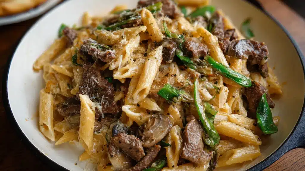 easy Philly Cheesesteak Pasta