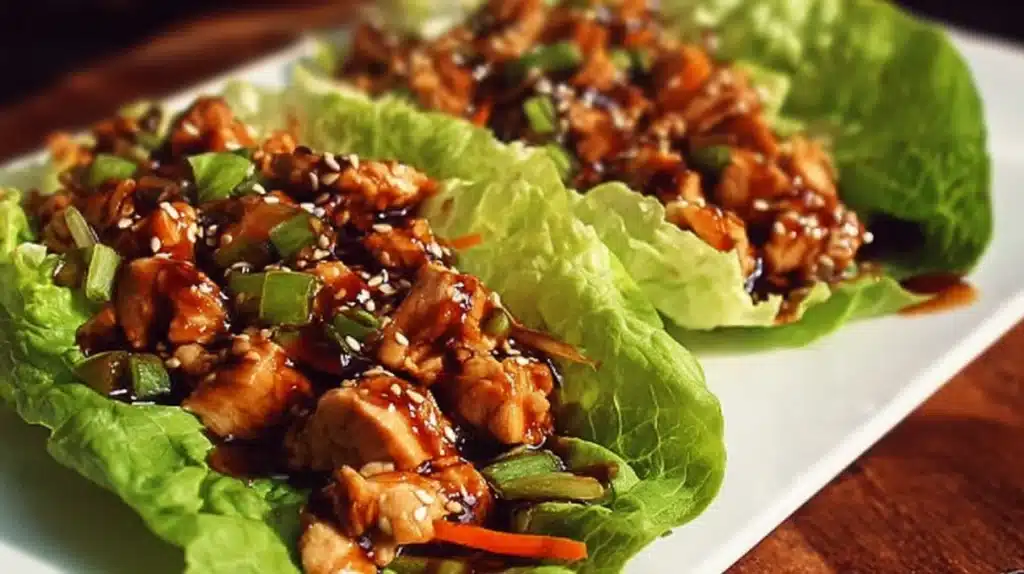 easy Teriyaki Chicken Lettuce Wraps